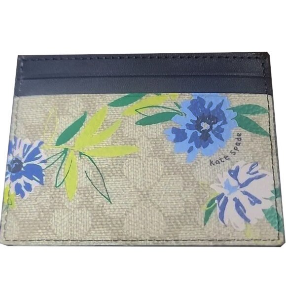 Kate Spade Spade Flower Small Slim Card Holder Blazer Blue NWT - Picture 4 of 4